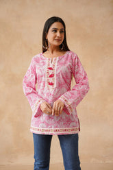 Pink with floral print