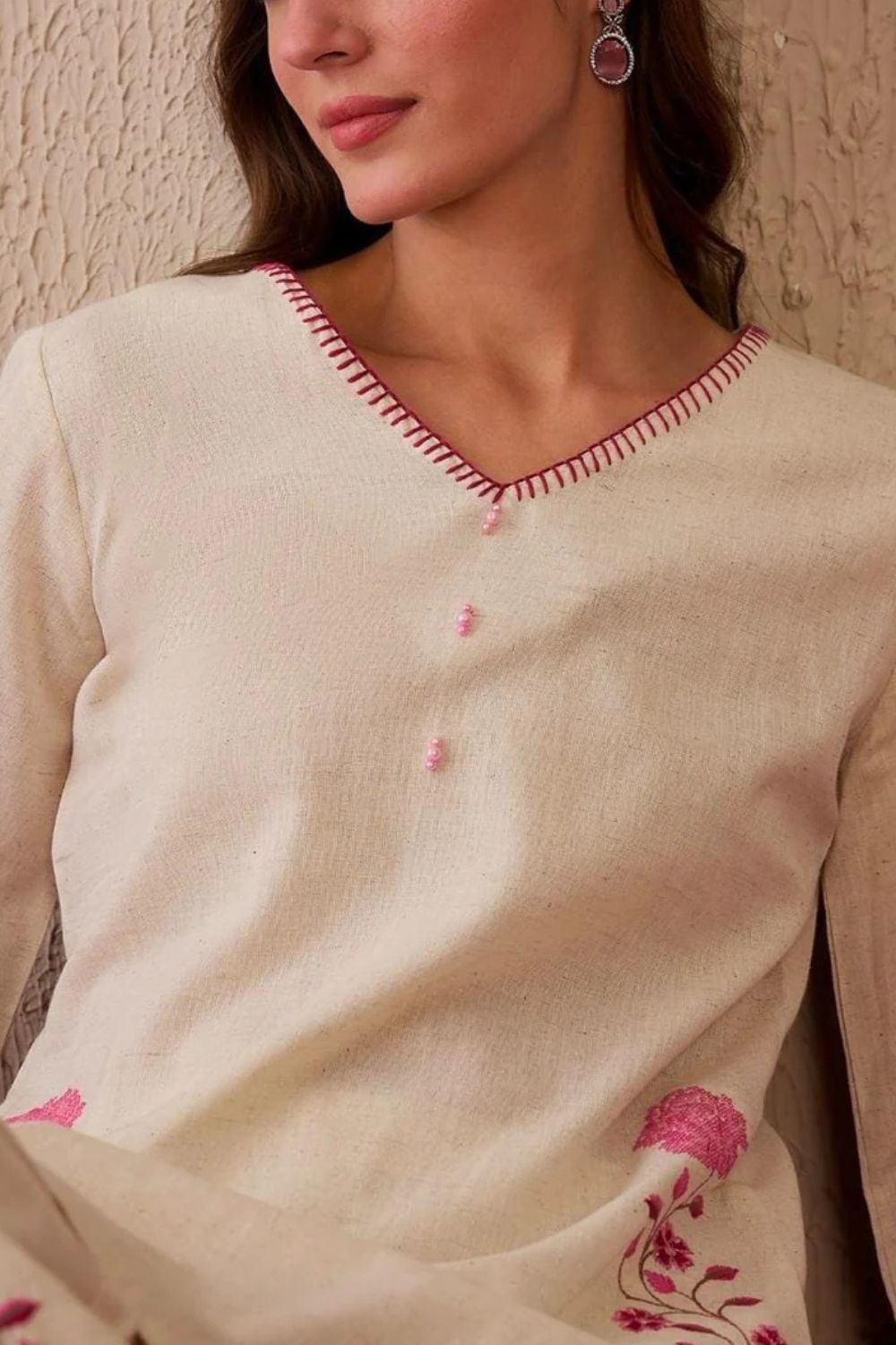 Cotton Embroidered Kurti Plazo Set – 2 Piece