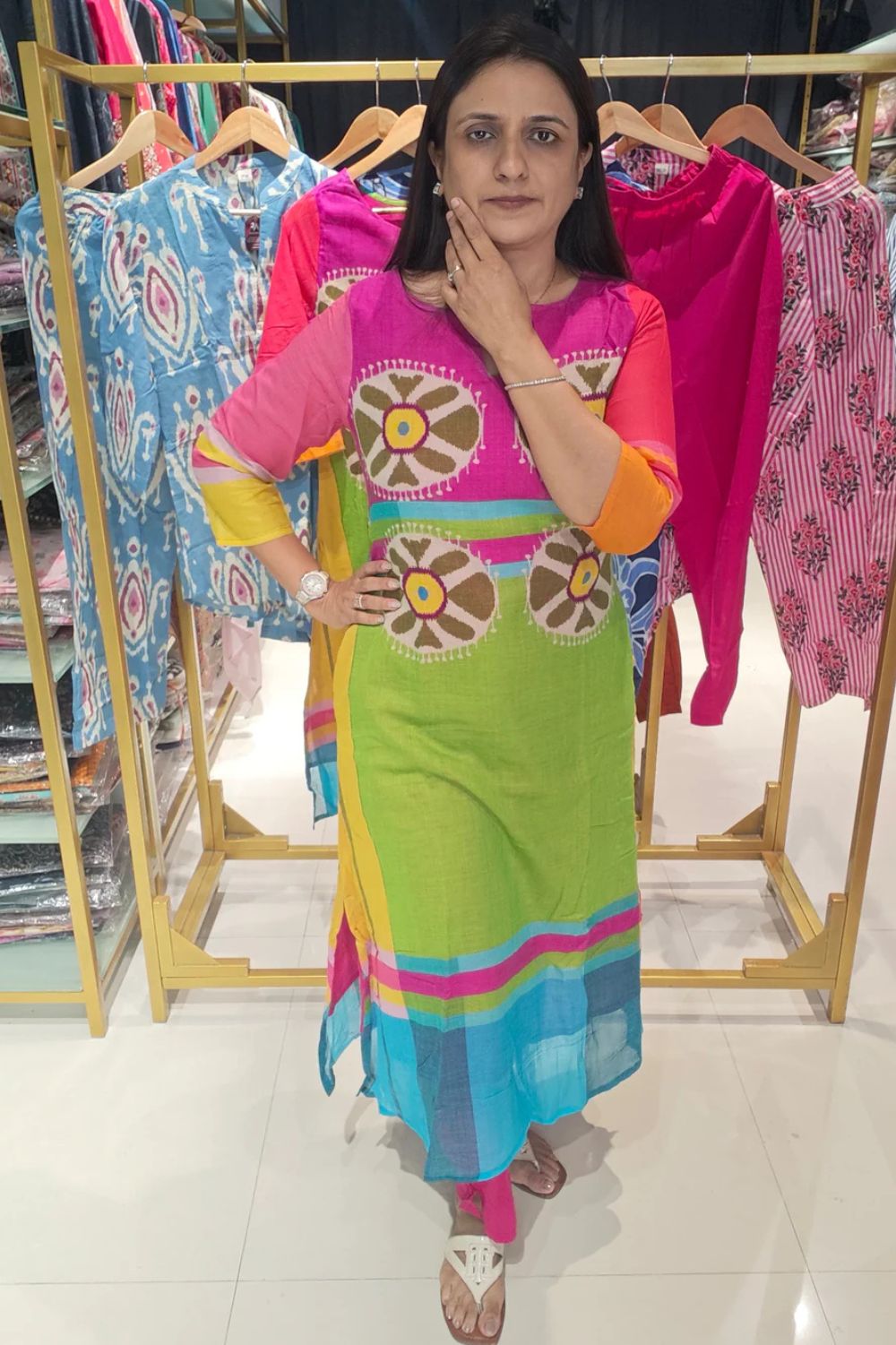 Mul Cotton Printed Kurti Set – 2 Piece