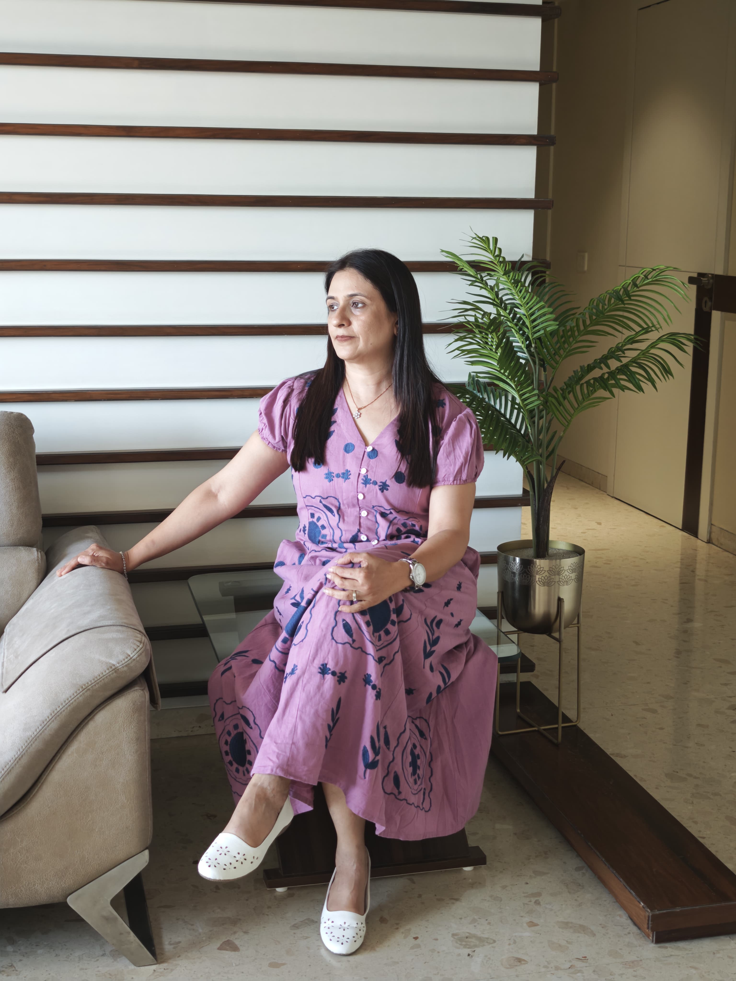 Mul Khadi Embroidery A-Line Kurti – 1 Piece