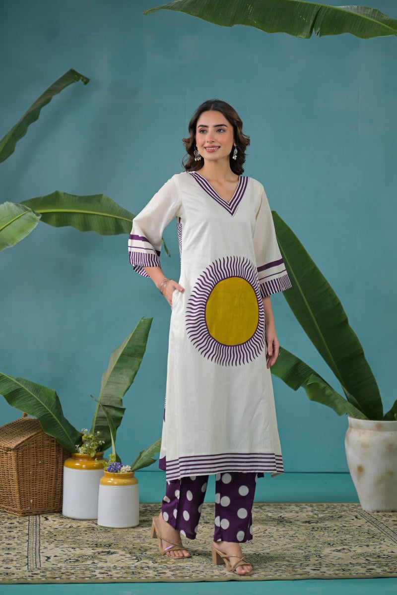 Mul Cotton Kurti Plazo Set – 2 Piece