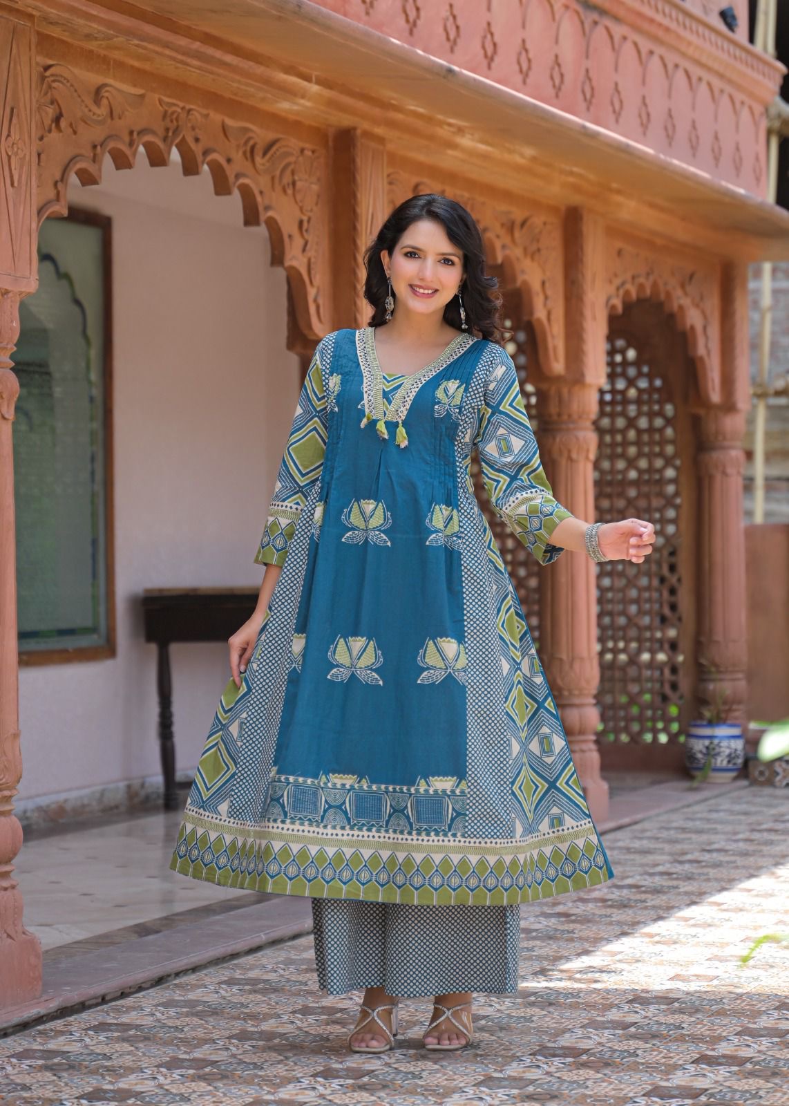 Printed Kurti Plazo Dupatta Set – 3 Piece