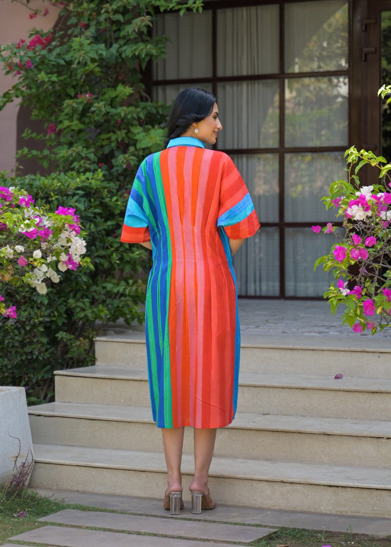 Striped Mul Cotton Shirt Dress – 1 Piece