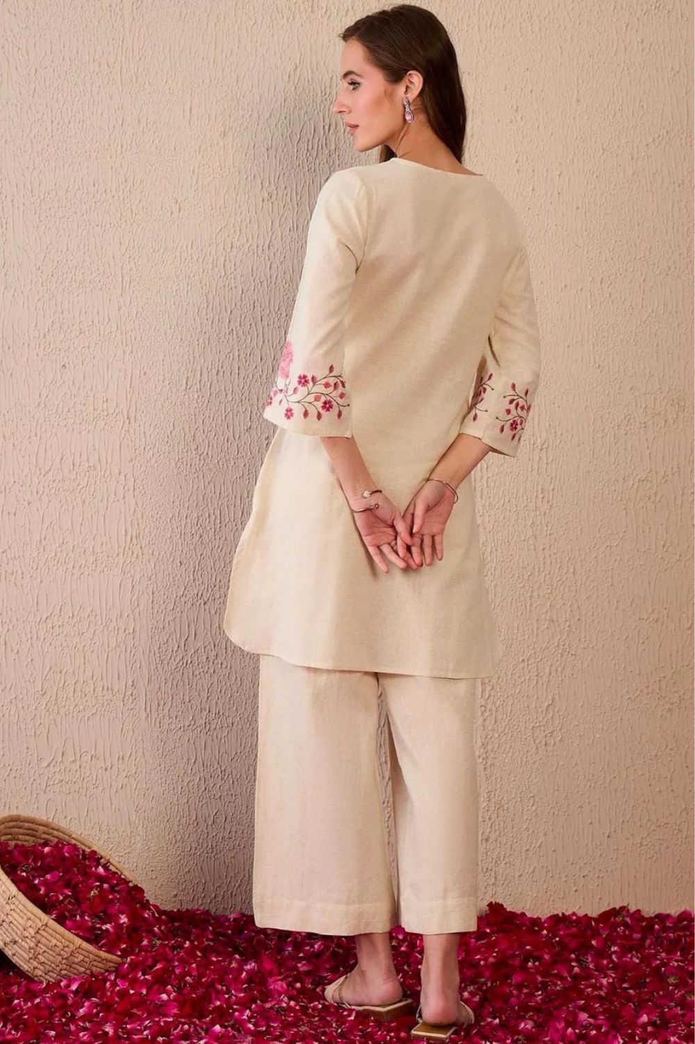 Cotton Embroidered Kurti Plazo Set – 2 Piece