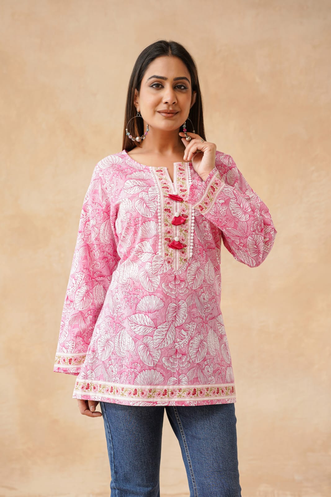 Pink with floral print